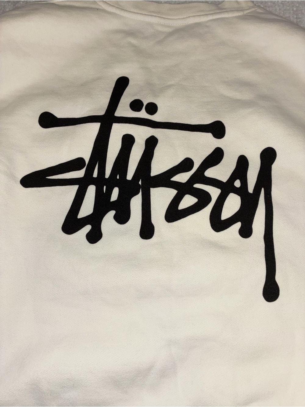 🆕 NWOT Stussy White Crewneck with Pastel Pink & Blue Tie-Dye Size Medium - Picture 9 of 9